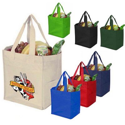 10" Eco Grocery Tote w/ Side Pockets