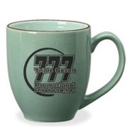 16 Oz. St. Paul Bistro Mug w/ Colored Trim (Green/Brown)