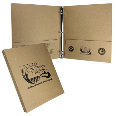 Eco Brown Recycled Kraft 3-Ring Binder PMS Printed 9-3/4" x 11-1/2"