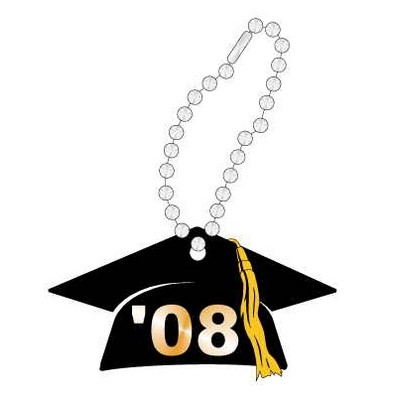 Graduation Cap Promotional Key Chain w/ Black Back (10 Square Inch)