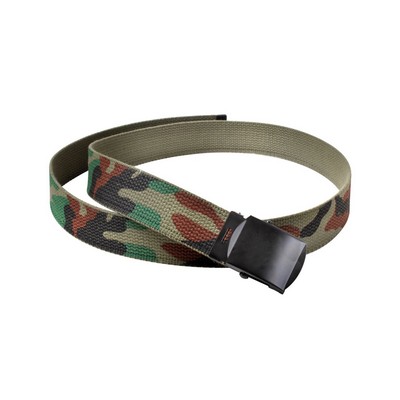 Woodland Digital Camo/Olive Drab Reversible Web Belt (54")