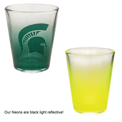 1.5 Oz. Neon Yellow/Clear Shot Glass - Dishwasher Resistant - Precision Spot Color