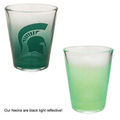 1.5 Oz. Neon Green/Clear Shot Glass - Dishwasher Resistant - Precision Spot Color