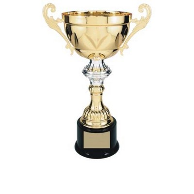 8¾" Gold Plated Aluminum Cup Trophy w/Plastic Base