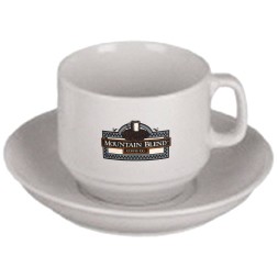 6 Oz. Cappuccino Cup & Saucer Set (4 Color Process)