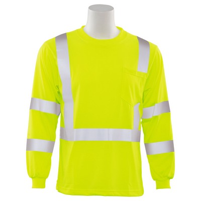 Aware Wear® ANSI Class 3 Hi-Viz LS T-Shirt w/Reflective Tape & Pocket