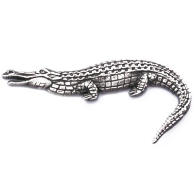 Antique Silver Alligator Animal Pin