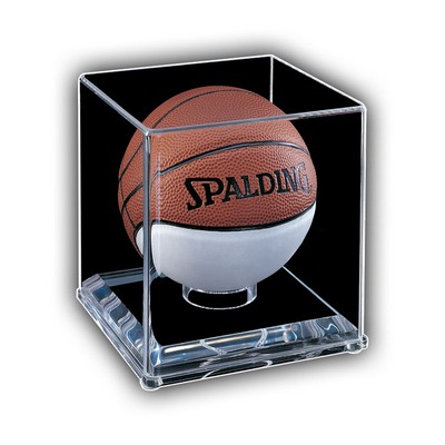 Mini Basketball Case with Mirror Back and 3/4" Clear Base (6 1/4"x6"x6")