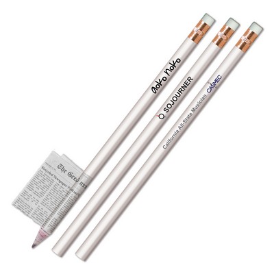 White Recycled Newspaper Pencils