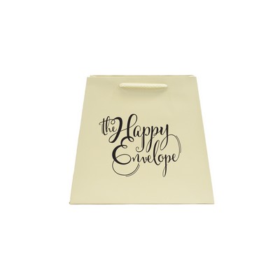 Inverted Trapezoid Matte Ivory Paper Euro Tote (7.5/10"x4"x8.75")