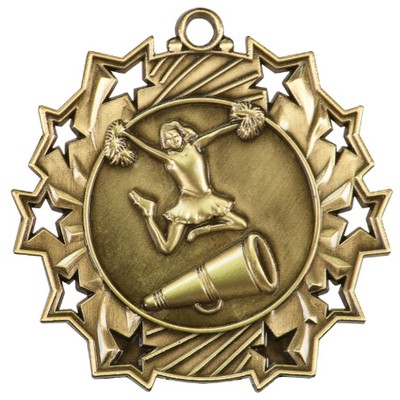 Ten Star Cheerleading Medal - 2-1/4"