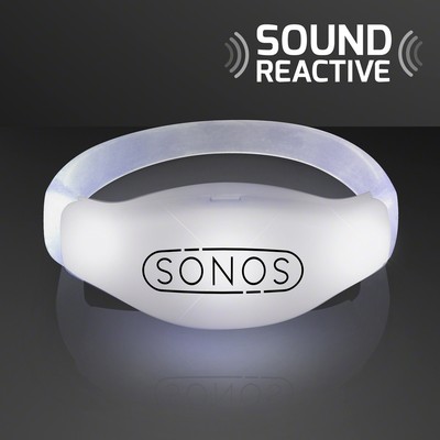 Sound Activated Light Up White LED Flashing Bracelet