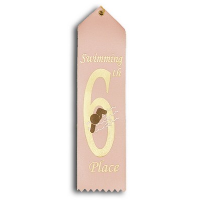 Stock Swim Event Ribbon - 6th Place