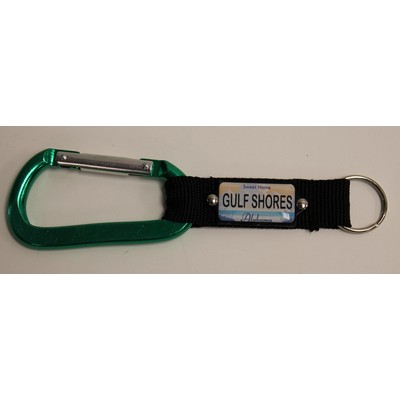 Green Carabiner w/Plate & Web Strap