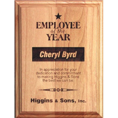 Premium Alder Wood Engraved Award Plaque 7"x9"