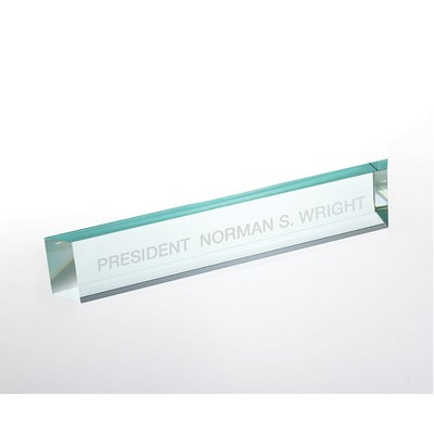 Jade Glass Slant Beveled Nameplate (12"x2-1/4"x3/4")