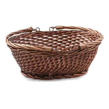 Oval Wicker Gift Basket w/Top Handles (13 1/4"x10 1/4"x5 1/4")