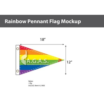 Rainbow Pannant Flag 12"X18"