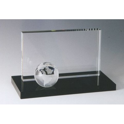 Lower Globe Panel Black Crystal Award (4½"x7¾")