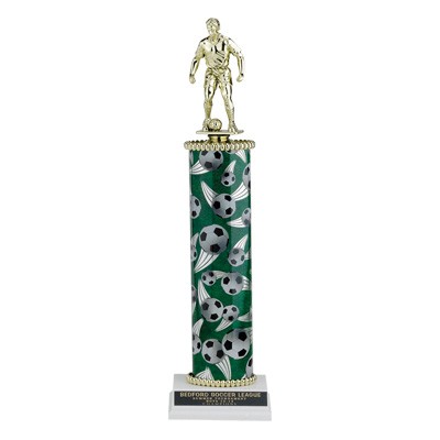 18" Single Column Soccer Trophy w/Figure