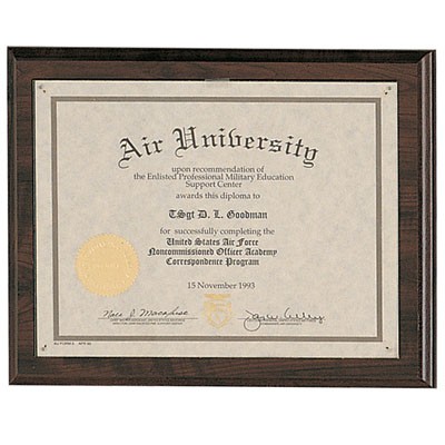 Plaque for 8½"x11" Certificate (10½"x13")