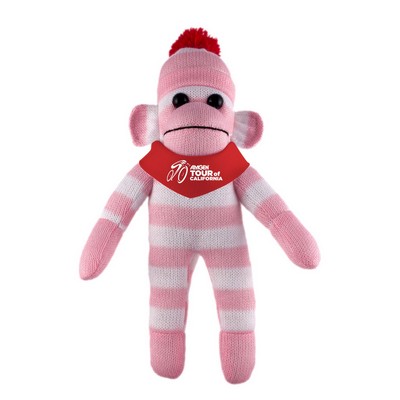 Pink Sock Monkey (Plush) with Bandana