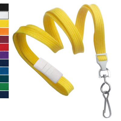 5/8" Blank Breakaway Flat-Ribbed Polyester Lanyards with Swivel Hook