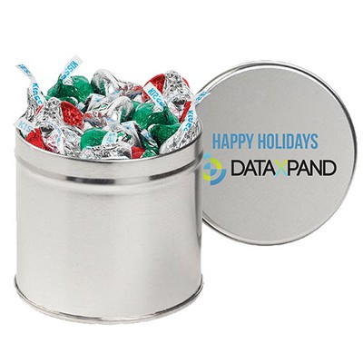 Round Tin (1/2 Quart) - Hershey's® Holiday Kisses®