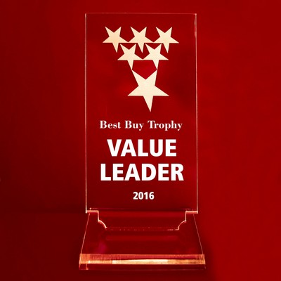 VALUE LINE! Acrylic Engraved Award - 8" Leadership Star - Platform Base