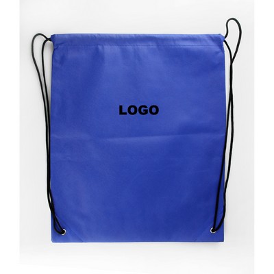 Blue Non-Woven Custom Drawstring Backpack