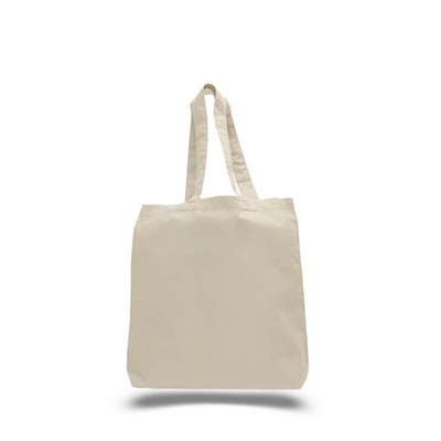 6 Oz. Cotton Canvas Tote Bag With 3" Bottom Gusset(Natural)