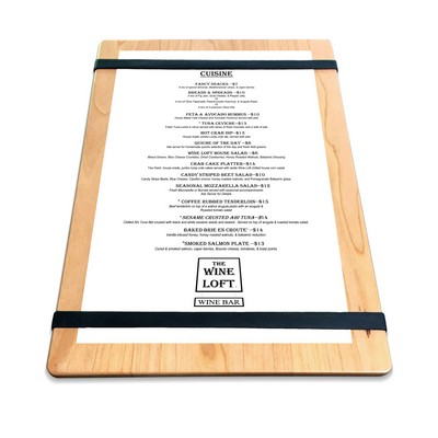 Alder Menu Board w/2 Bands (9"x13"x1/4")