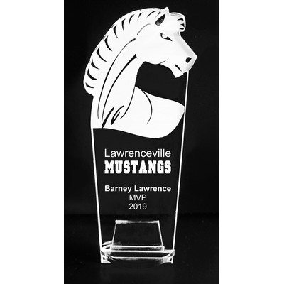 VALUE LINE! Acrylic Engraved Award - 8" Tall - Mustang, Maverick or Stallion