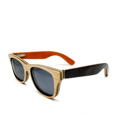 Recycled Sycamore Skateboard Sunglasses - Handmade in USA