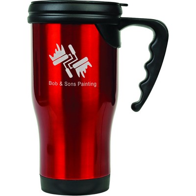 Engraved Gloss Red Travel Mug W Handle