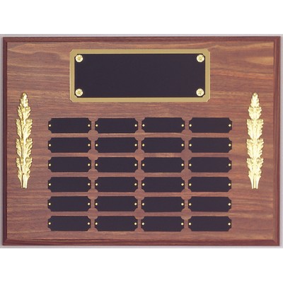 Walnut Perpetual Plaque, 12 x 16", 24 plates