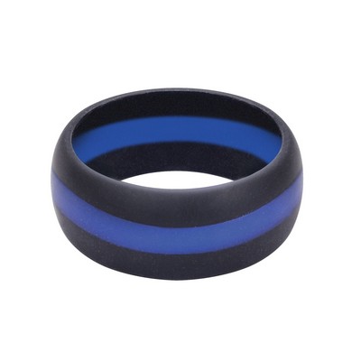 Thin Blue Line Silicone Ring