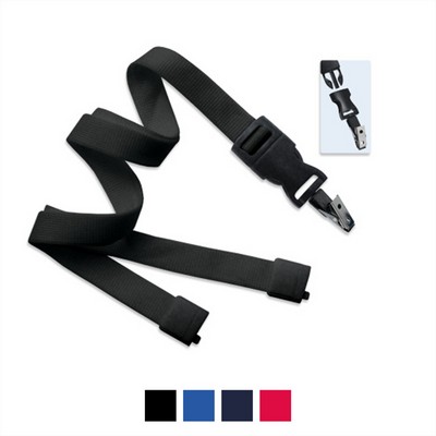 5/8" Polyester Lanyard with Breakaway and Quick Release (Bulldog Clip)