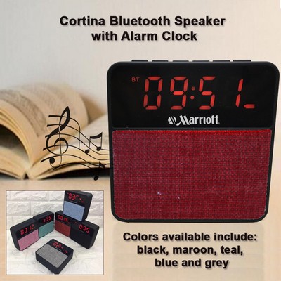 Cortina Bluetooth Speaker with an Alarm Clock with Amazing Sound - Maroon