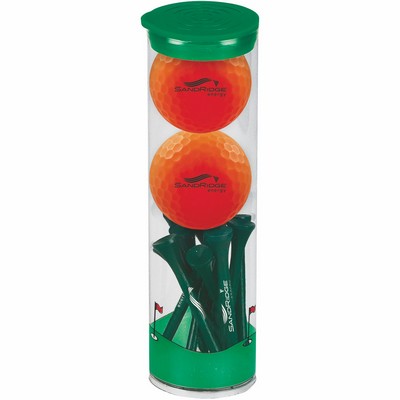 2 Ball Tall Tube with Volvik Vivid Golf Balls