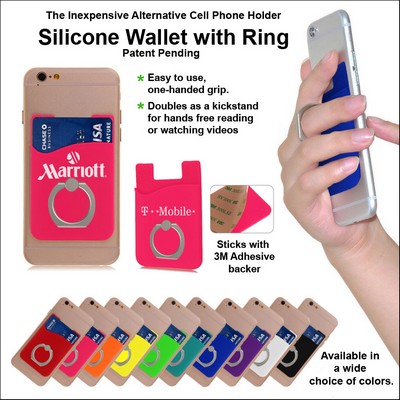 Pink Silicone Wallet w/Ring