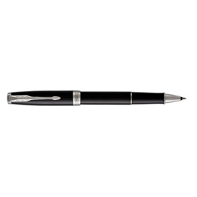 Luxury Line Parker Sonnet Lacquered Black Rollerball Pen With Chrome Trim