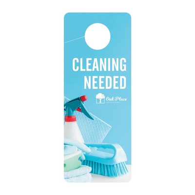 Plastic Door Hanger | 3 1/4" x 8" | .015" White Durable Plastic | Side Slit & Hole | Full Color