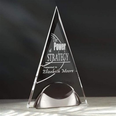 Pyramid Award - Acrylic/Satin Nickel 11"