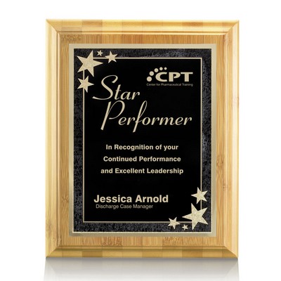 Bamboo/Starburst Plaque - Bamboo/Black 9"x12"