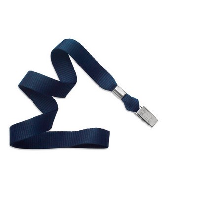 5/8" Blank Lanyard w/Bulldog Clip (Navy Blue)