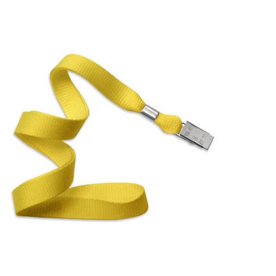 5/8" Blank Lanyard w/Bulldog Clip (Yellow)