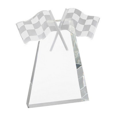 Racing Flag Crystal Award, 10 3/4"H