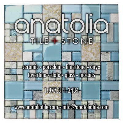 Full Color Square Ceramic Tile, 6"H x 6"W