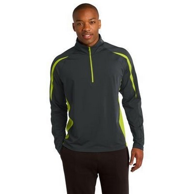 Sport-Tek® Sport-Wick® Stretch 1/2 - Zip Colorblock Pullover Shirt